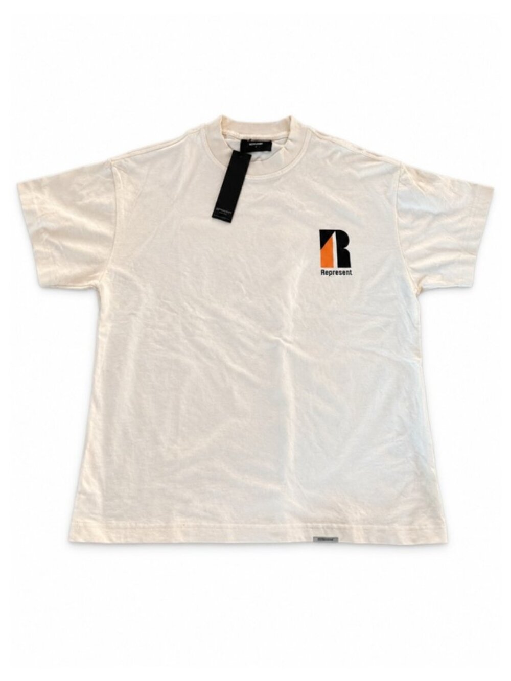 Represent Decade of Speed Cream T-Shirt Black Orange Logo Size S